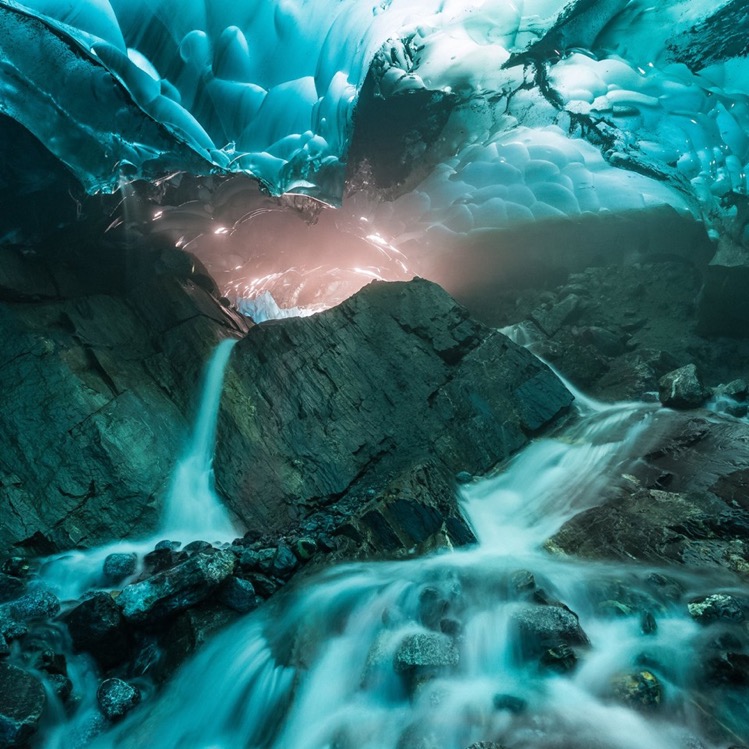 photo of Brown’s Cave at Mendenhall Glacier taken by Carol Lahnum of Crow Fox Photography